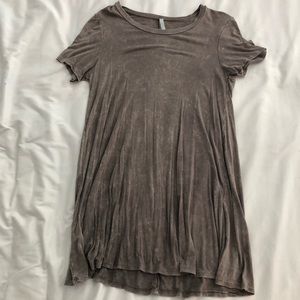 Brown wash tshirt dress